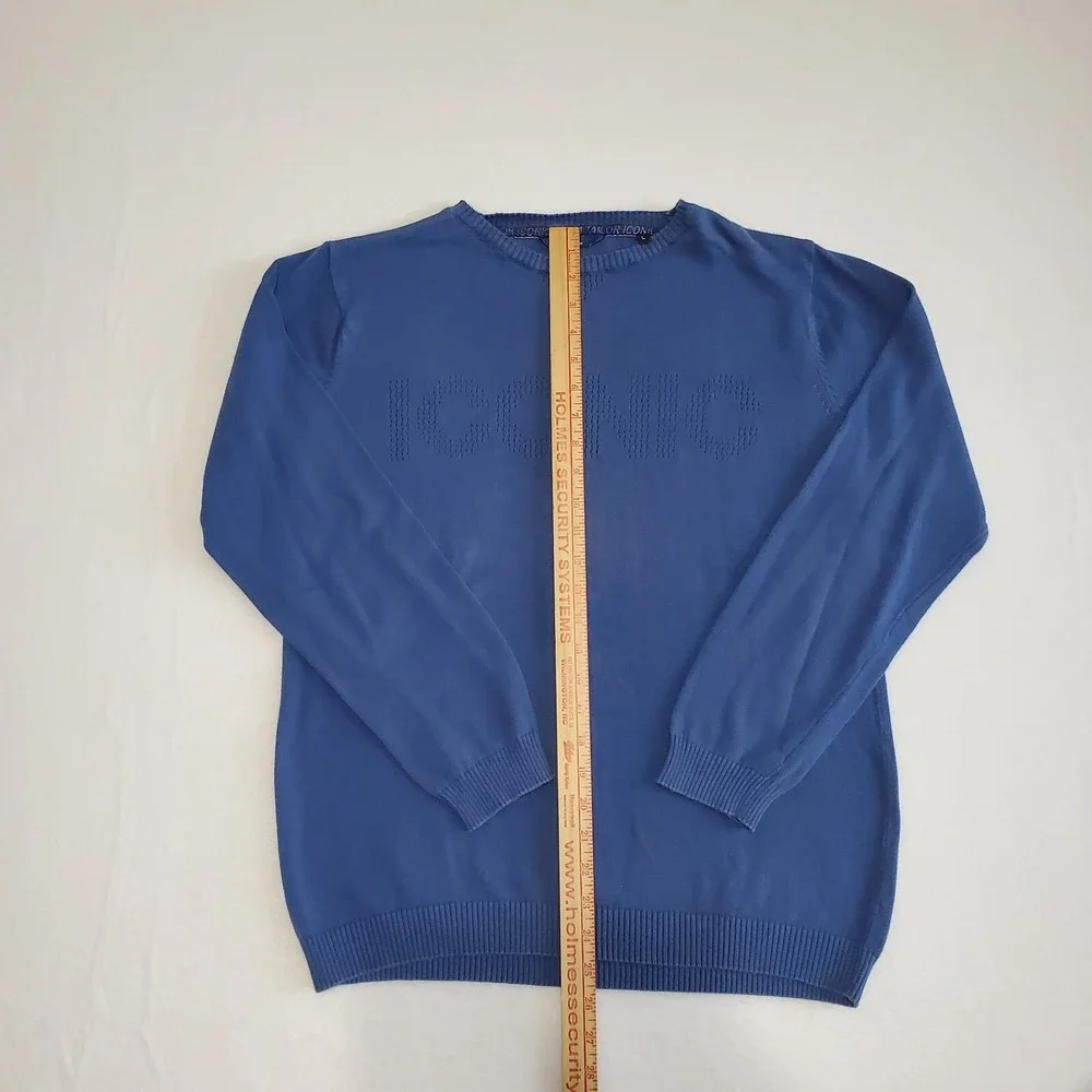 Tom Tailor Iconic Sweater 100% Cotton Mens Size Large Blue Perforate ICONIC LOGO